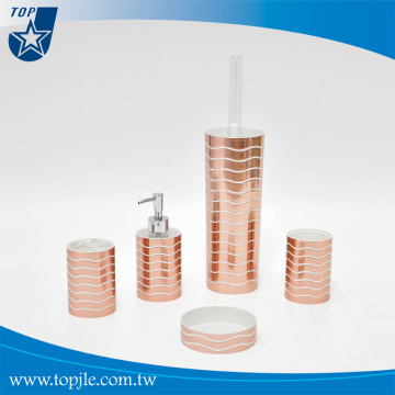 wave design cylinder shape bathroom accessory set
