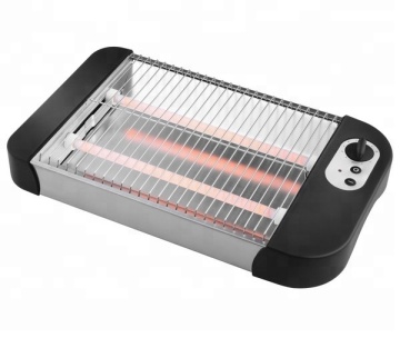 4-Slice 600W Flat Toaster with Browning Time Control, On-Off Button, and Buzzer Warning