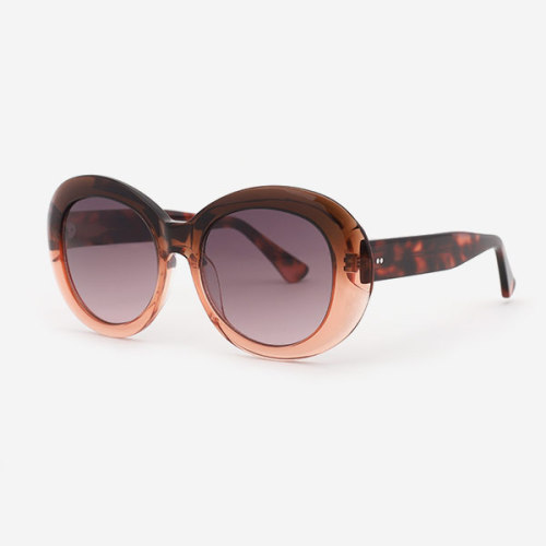 Cambered Round Acetate Unisex Sunglasses