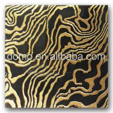 Black and Golden Crystal Polished Tile