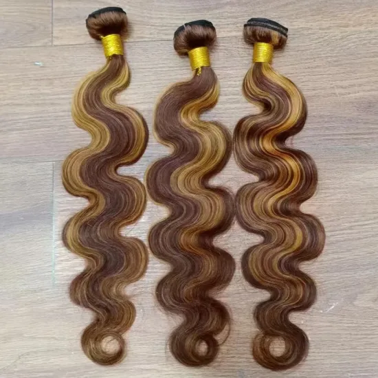 Factory Directly Straight Wave Highlight Human Hair Highlighted Bundles With Closure Virgin Human Hair Extensions Single Drawn