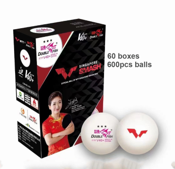 2022 WTT GRAND SLAM الرسمية الأسماك المزدوجة المزدوجة ITTF المعتمدة ABS WHITE V40+ كرات تنس الطاولة