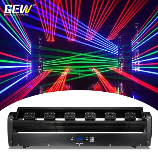 6 Eye Full Color Moving Laser Beam Bar DMX Stage Lighting