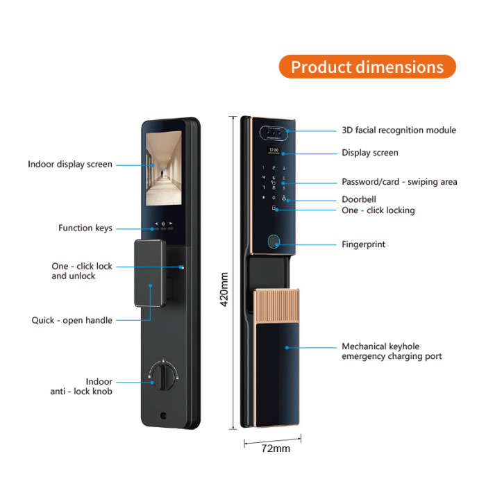 Palm Vein Video Tuya Intercom Smart Door Lock