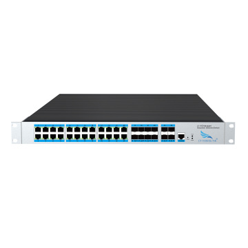 24 पोर्ट 10G स्विच 4x 10g SFP+ और 24x 10/100/1000Base -TX - L2/L3 प्रबंधित 10G फाइबर औद्योगिक नेटवर्क स्विच के साथ