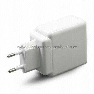 Dual USB Power Charger for iPad/iPhone/iPod, with Over-current Protection