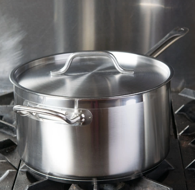 polishing stainless steel soup pot