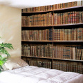 Bücherregal Hintergrund Tapisserie Vintage Bookrack Bibliothek Wandbehang College Study Room Tapisserien Wandkunst für Schlafzimmer Wohnzimmer