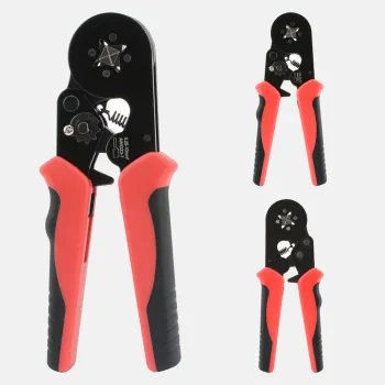 Self-Adjustable HSC8 6-4 Tubular Terminal Ratchet Crimping Tool Kit (23-7AWG)