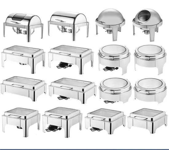 201 Stainless Steel Buffet Dishes Set for Restaurants, Hotels, and Commercial Use: Complete Food Serving Solution