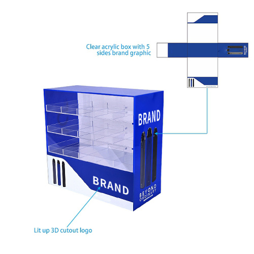 APEX Acrylic e Cig Display Case With Drawers