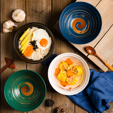 Premium Quality Minimalist Large Ceramic 1000ml Ramen Bowl Set