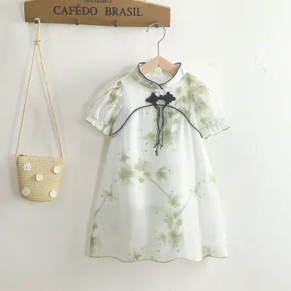 Summer Princess Qipao-Style Dress for Girls