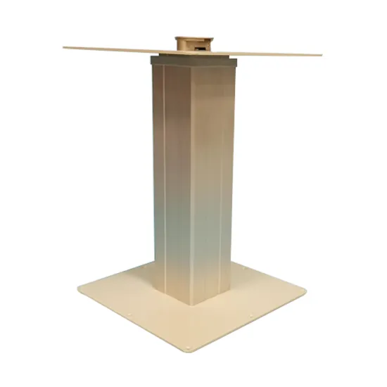 Square Base White Gas Lifting Two Joint Tatami Steel and Aluminum Coffee Table Base