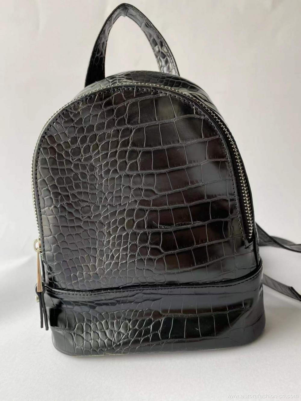 Black Alligator Pattern Small Backpacks for Girls