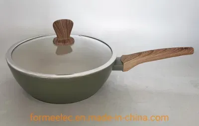 Marble Cookware 24cm Non-Stick Maifan Stone Deep Fry Pan