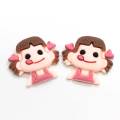 Herstellung Kawaii Girl Head Shaped Harz Cabochon 100pcs / bag Flache Rückseite Harze Handgemachte Handwerk Dekoration Perlen Charms