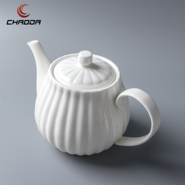White Porcelain Tea Coffee Pot Set for Wedding Catering Restaurant