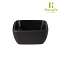 Maceta cuadrada de plástico con riego automático, color negro mate