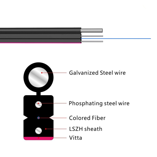 outdoor steel figure 8 fiber drop cable ftth