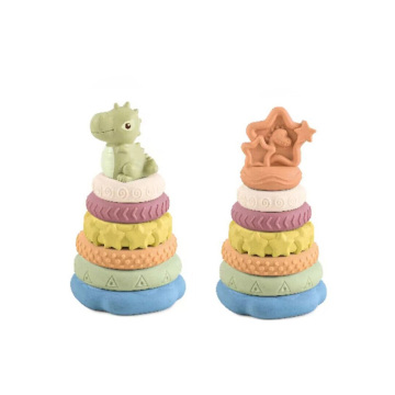 eco-friendly silicone stacking cups and toy blocks for baby gifts
