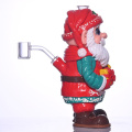 Polimero colorato con argilla in argilla, tubo di vetro fatto a mano in 3D simpatico Babbo Natale, bong di vetro borosilicato, caveo di vetro, tubo d'acqua in vetro