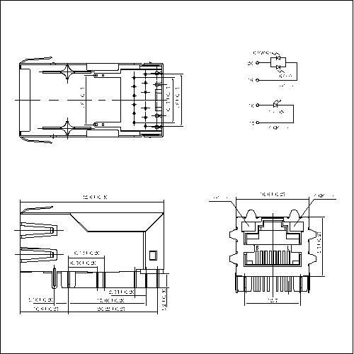 ATRT-9AAG0A011 RJ45 WITH TRANSFORMER TAB UP 1.3IN LED GO-Y POE EMI