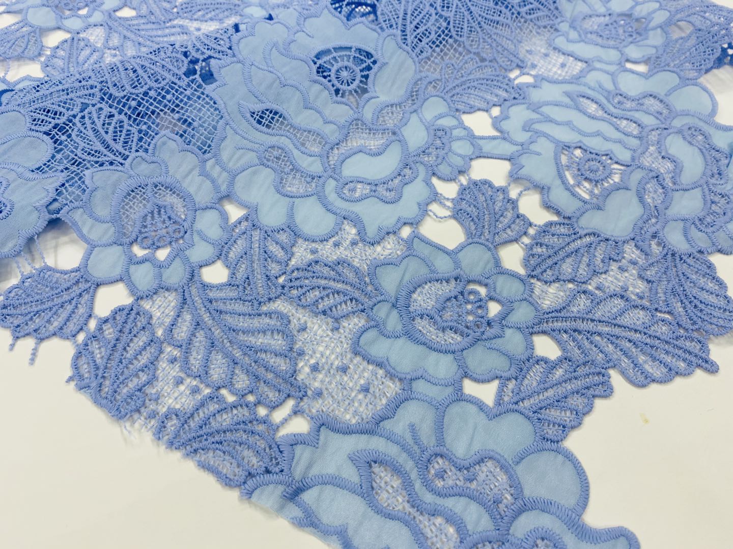 Unique Satin Chemical Lace Embroidery Fabric