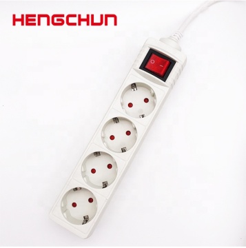 High Performance 16A 250V 4 Outlet European Universal Extension Socket