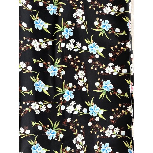 Floral Screen Print Rayon Fabric For Summer Dress