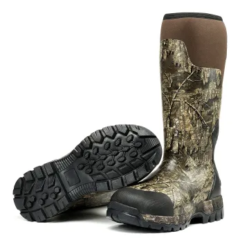 Mens Waterproof Hunting Boots with Realtree Timber Camo Pattern