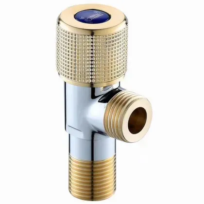 Three-way cold water copper angle valves for bathroom