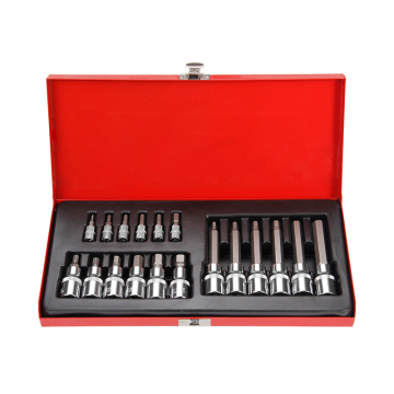 Hot Sales: 18 Pcs CRV 1/2'' & 1/4'' Torx Pressure Deep Bit Spline Socket Set