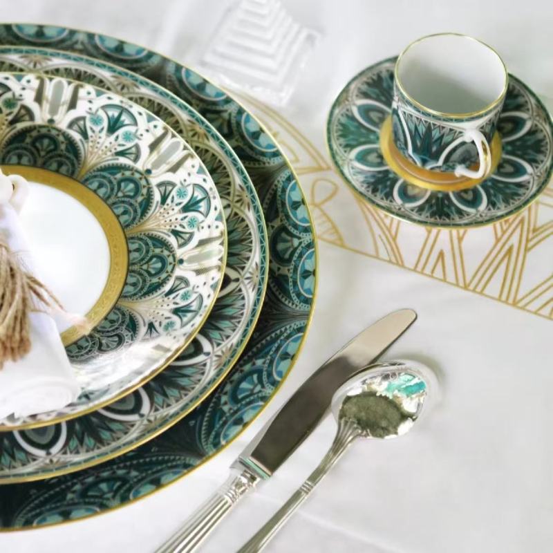 Eco-Chic Luxury Dinnerware with Opulent Design