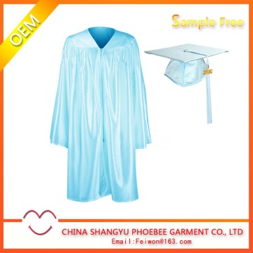wholesale Sky Blue children Graduation gown and cap