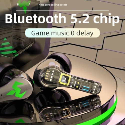 Bluetooth 5.2 fones de ouvido sem fio para jogos de microfone embutidos