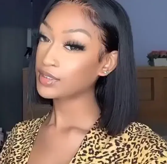 Transparent Blonde Human Hair Full Lace Wig, Ombre Bob Half Lace Front Wig Human Hair, Hd Lace Frontal Bob Wig