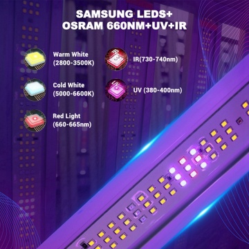 640W UV IR spectrum dipimpin tumbuh cahaya