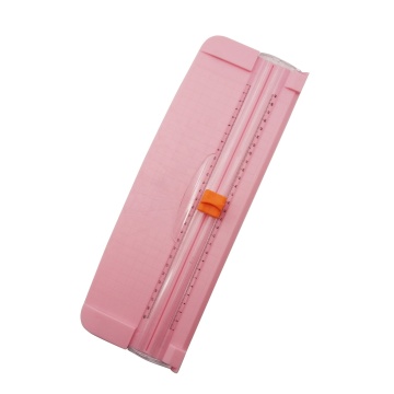 Office Fancy Pink Desktop Manual A4 Paper Cutter with Pull-Out Ruler
