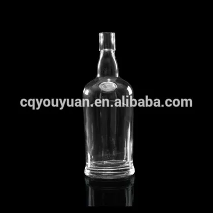Soda lime premium liquor glass bottles with indent bottom
