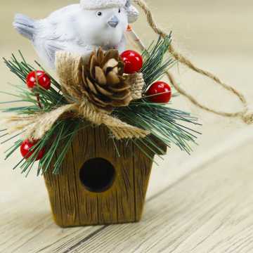 Handgefertigte Weihnachtsdekoration im Freien: Witt's Harz Vogel Nest Anhänger &amp; Garten Ornamente
