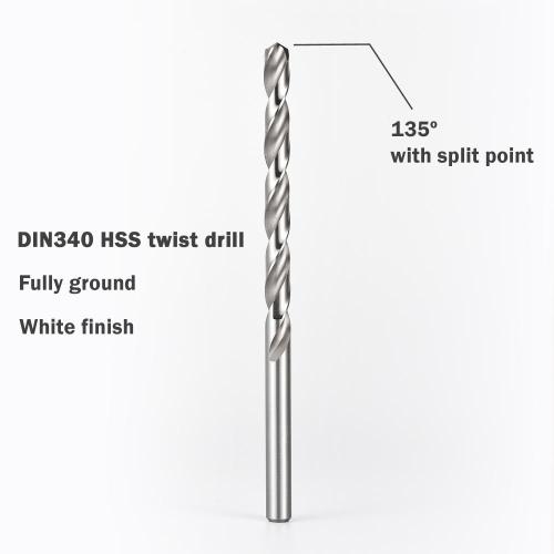 4241 HSS Twist Drill Bit Bit acabamento branco