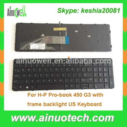 Hot selling US Laptop Keyboard for HP 450 G3 455 G3 470 G3 backlit keyboard with frame wholesale
