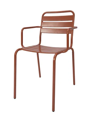 Outdoor Metal Slat Armchair