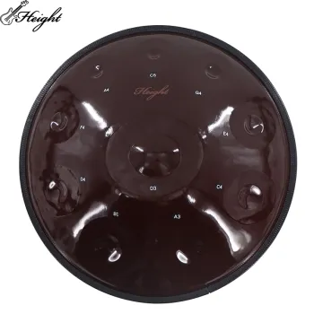 HDH10-BK Brown 10 Tones Nitrogen Steel Material Hand Pan Drum Set Bag and Stand