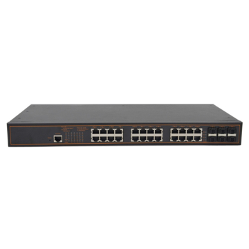 Hot-Selling 24-Port Network Switch with 6 SFP Gigabit Fiber Ports for Industry, Commercial, and Medical Use