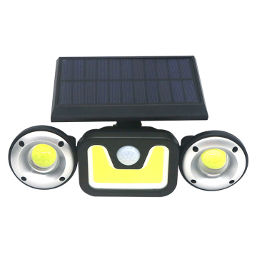 Luz de luz do sensor de movimento solar LED 3 cabeças