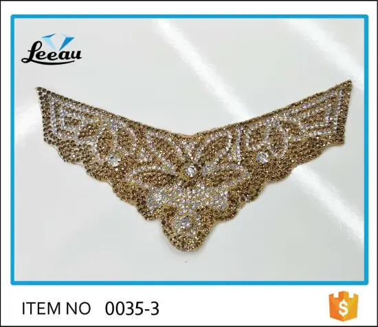 Wholesales Iron Beaded Crystal Rhinestone Appliques For Shoe