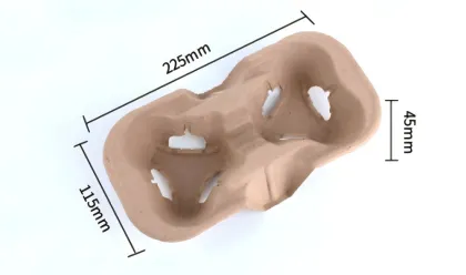 Disposable pulp coffee cup tray for drinks takeaway