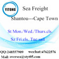 Consolidación de LCL de Shantou Port a Ciudad del Cabo